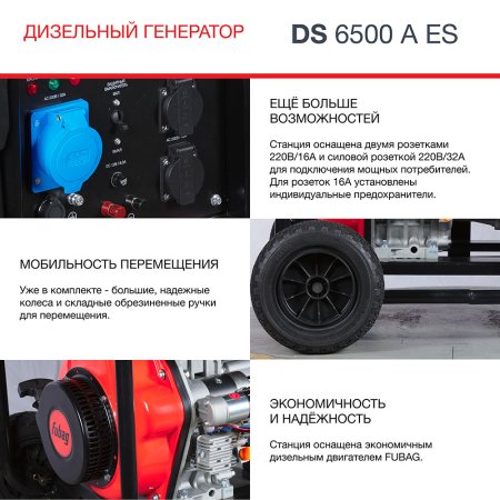FUBAG Дизельный генератор с электростартером и коннектором автоматики DS 6500 A ES в Брянске фото