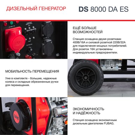 FUBAG Дизельный генератор (трехфазный) с электростартером и коннектором автоматики DS 8000 DA ES в Брянске фото