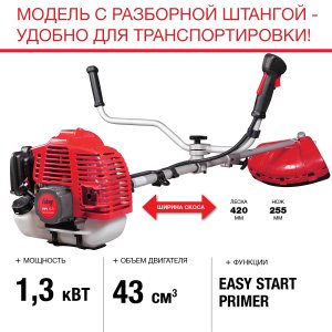 FUBAG Бензиновый триммер FPT 43R + Триммерная леска  сечение витой квадрат L 130 м * 2.4 мм в ПОДАРОК в Брянске фото