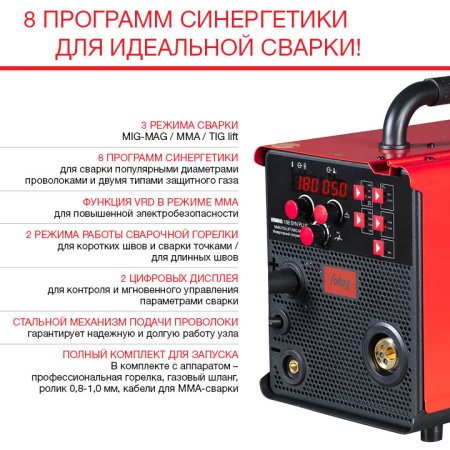 Полуавтомат сварочный FUBAG IRMIG 188 SYN PLUS c горелкой FB 250 3 м в Брянске фото