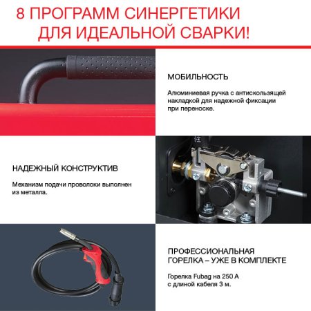 Полуавтомат сварочный FUBAG IRMIG 188 SYN PLUS c горелкой FB 250 3 м в Брянске фото